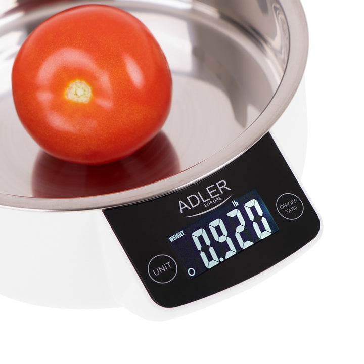 Adler AD 3166 Bilancia da cucina con bacinella Capacità: 900ml Funzione tara