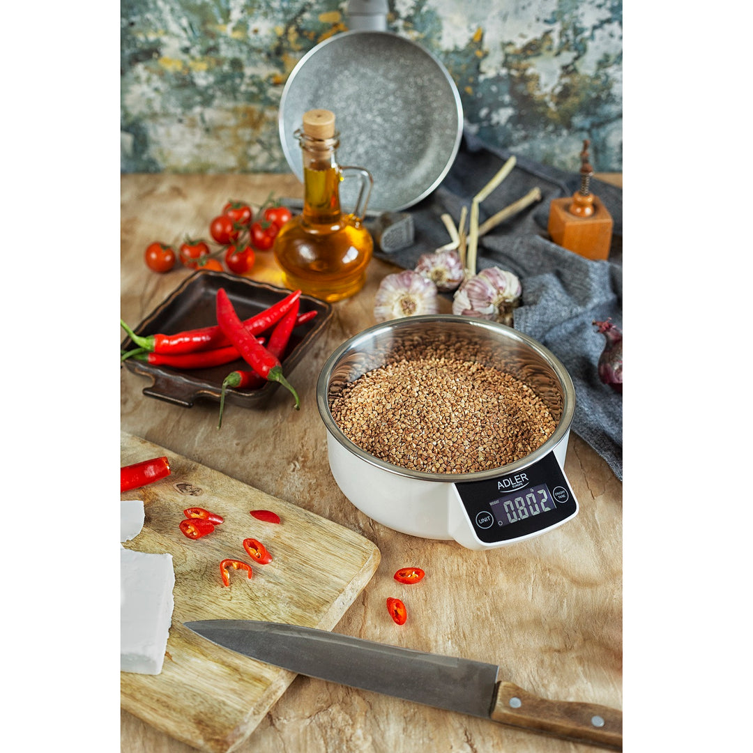 Adler AD 3166 Bilancia da cucina con bacinella Capacità: 900ml Funzione tara