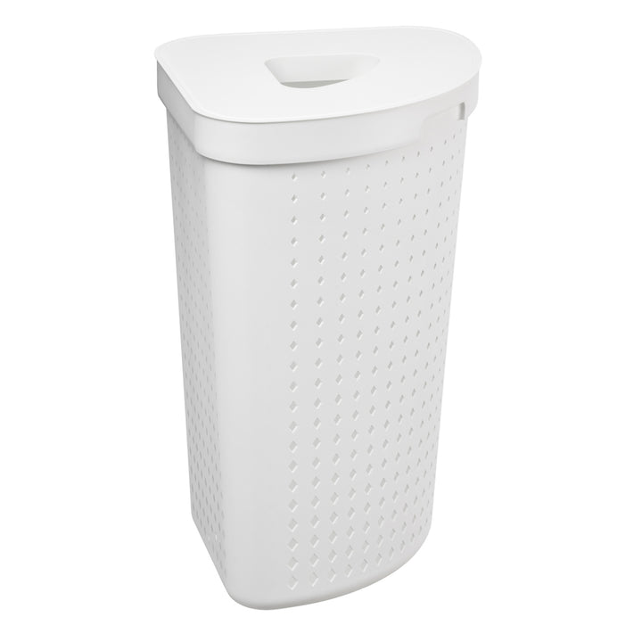 Seoul cesto della biancheria con coperchio angolare portabiancheria cesto portabiancheria cesto portaoggetti cesto della biancheria 62L (bianco)