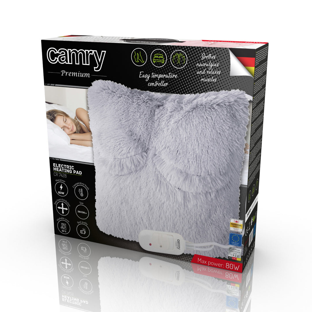 Cuscino elettrico Camry, riscaldante, 80W, 38 cm, CR 7428