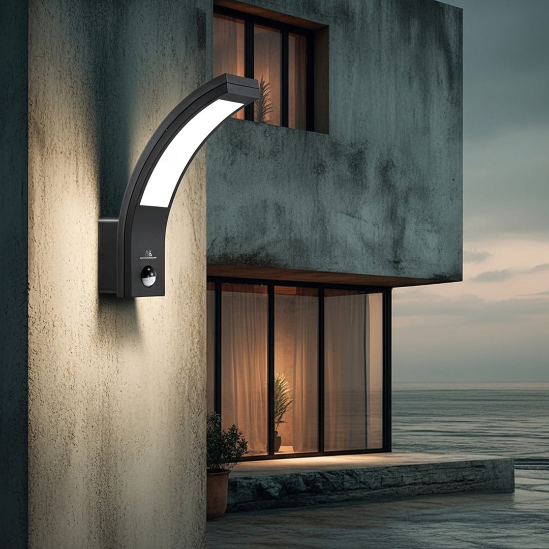 Lampada LED con sensore di movimento Maclean, sensore di movimento PIR, nero, 10W, IP54, 750lm, bianco neutro (4000K) MCE244 B
