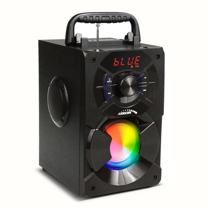 Altoparlante bluetooth portatile / radio / SD / MMC / ingresso aux / USB / illuminazione / telecomando / antenna telescopica / connettore microfono