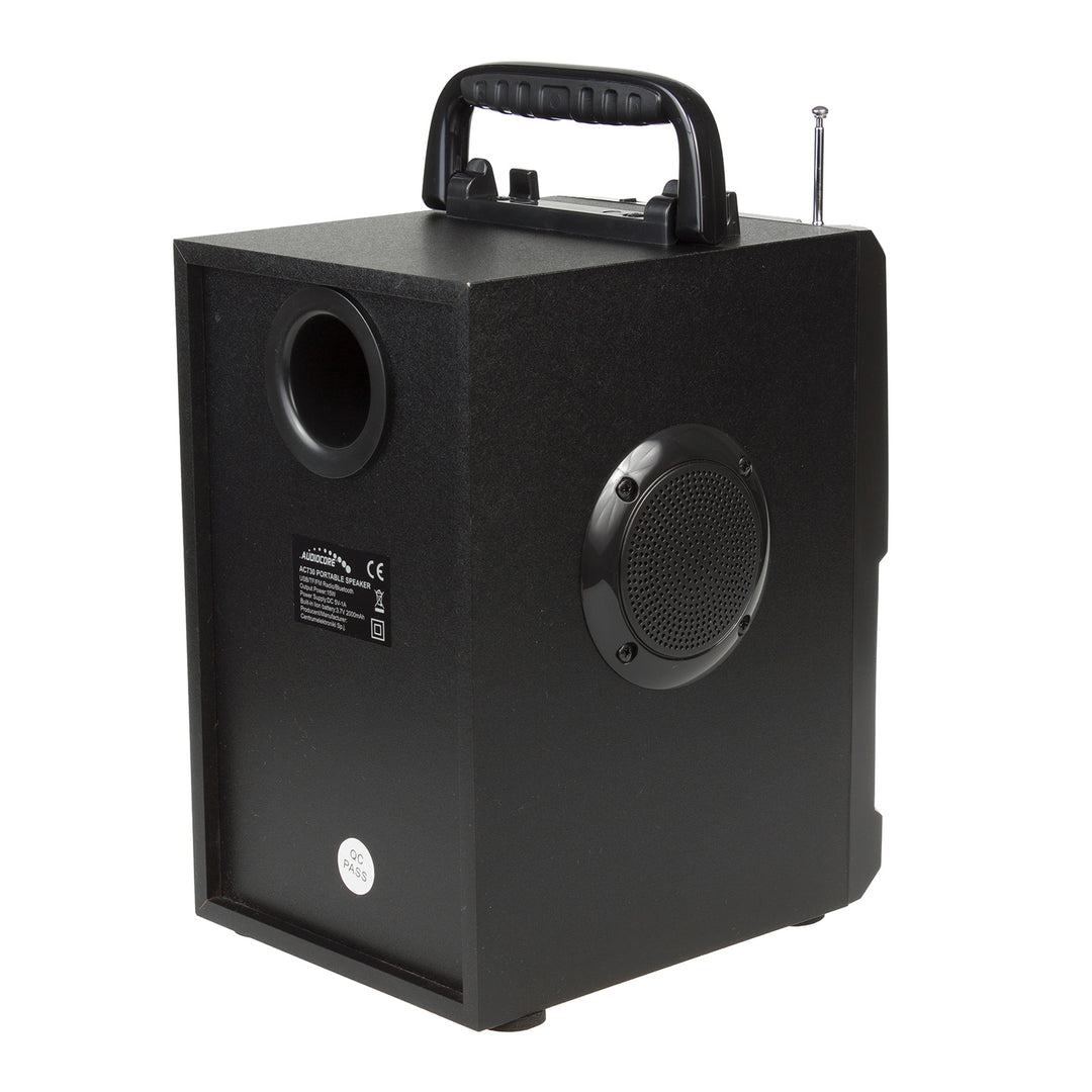Altoparlante bluetooth portatile / radio / SD / MMC / ingresso aux / USB / illuminazione / telecomando / antenna telescopica / connettore microfono