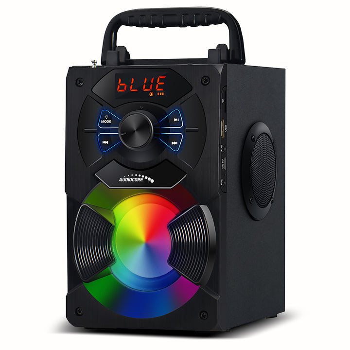Altoparlante bluetooth portatile / radio / SD / MMC / ingresso aux / USB / illuminazione / telecomando / antenna telescopica / connettore microfono