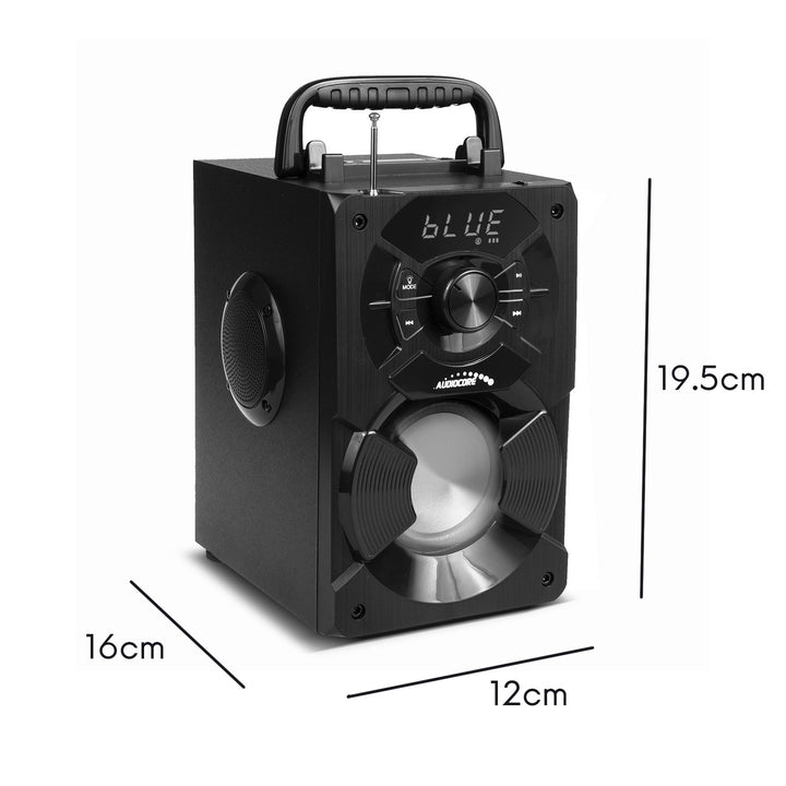 Altoparlante bluetooth portatile / radio / SD / MMC / ingresso aux / USB / illuminazione / telecomando / antenna telescopica / connettore microfono