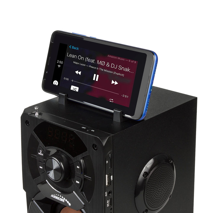 Altoparlante bluetooth portatile / radio / SD / MMC / ingresso aux / USB / illuminazione / telecomando / antenna telescopica / connettore microfono