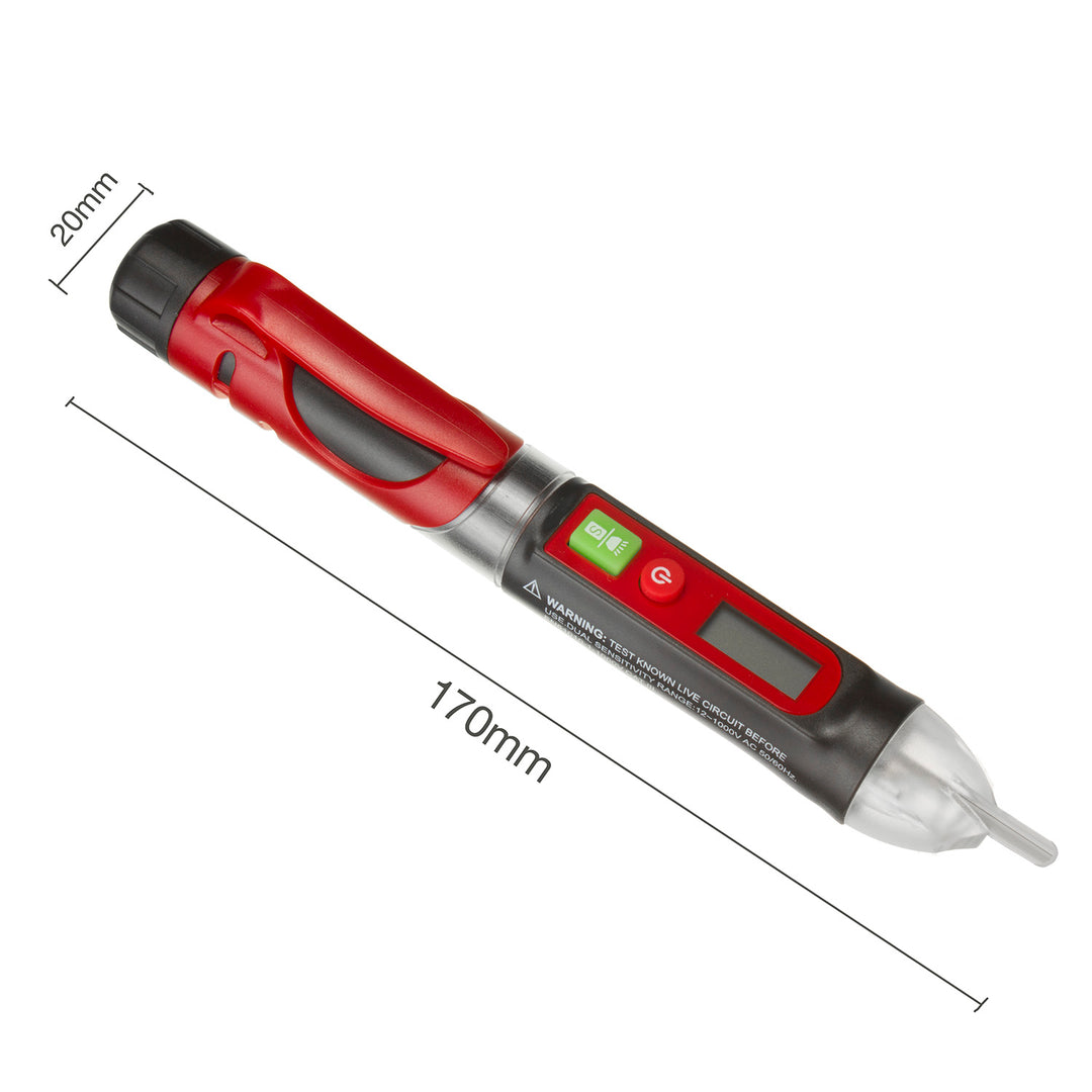 Rilevatore di tensione phaser senza contatto Maclean, rilevatore, display illuminato, torcia incorporata, 12-1000V, MCE645