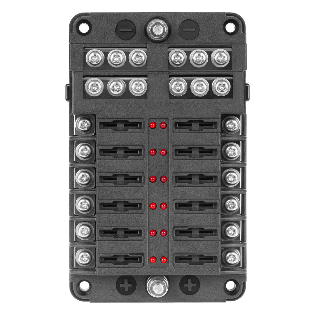 Scatola portafusibili FB-12 con guida negativa e LED