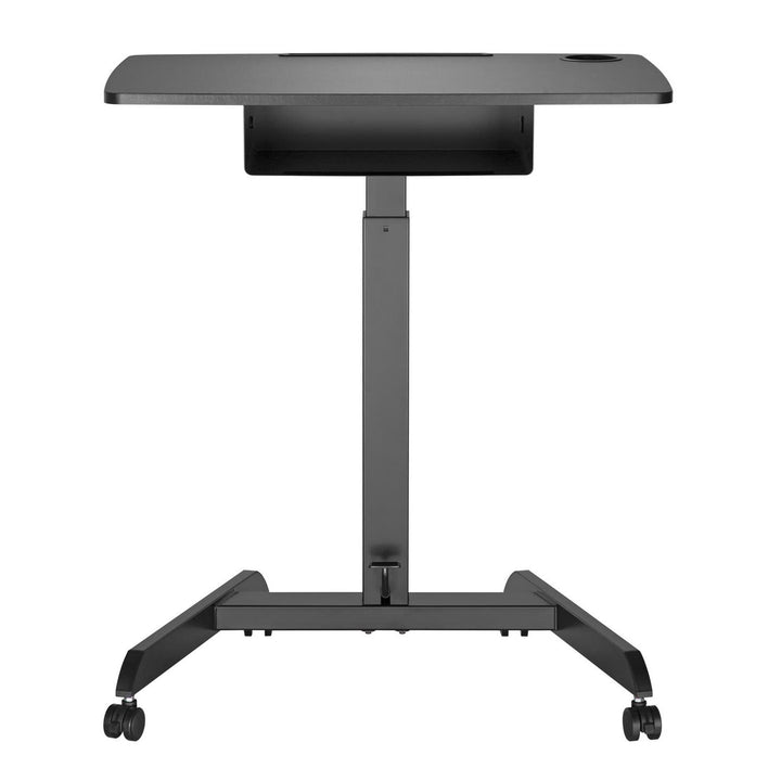 Scrivania per laptop regolabile in altezza con ruote e scrivania sit-stand con un cassetto Altezza regolabile fino a max. 113cm max. 8kg (Nero)