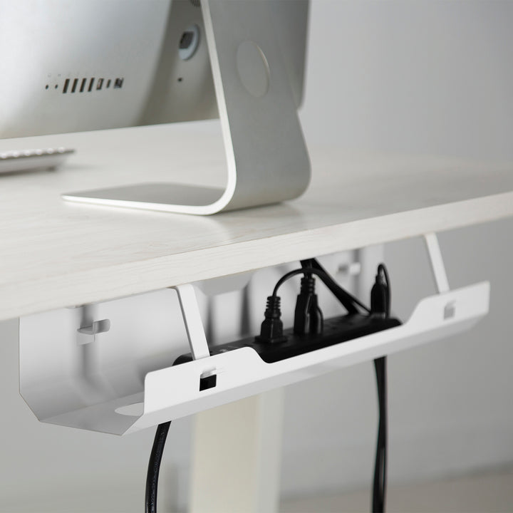 Organizzatore da scrivania Sotto Scrivania Cavo Organizzatore Sotto Desk Mount Cavo di Gestione Vassoio Bianco