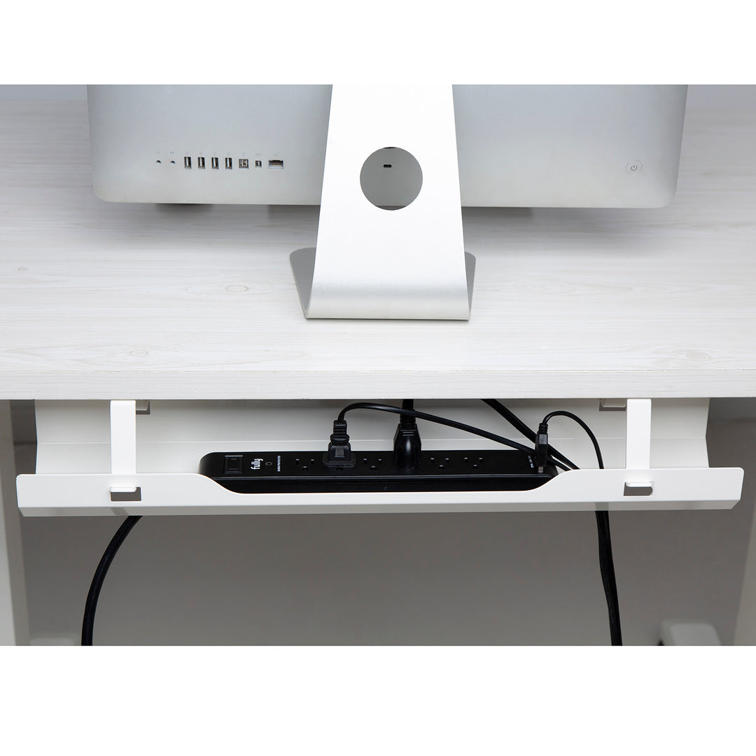 Organizzatore da scrivania Sotto Scrivania Cavo Organizzatore Sotto Desk Mount Cavo di Gestione Vassoio Bianco