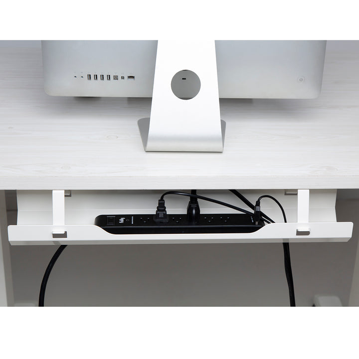 Organizzatore da scrivania Sotto Scrivania Cavo Organizzatore Sotto Desk Mount Cavo di Gestione Vassoio Bianco