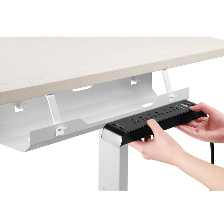 Organizzatore da scrivania Sotto Scrivania Cavo Organizzatore Sotto Desk Mount Cavo di Gestione Vassoio Bianco