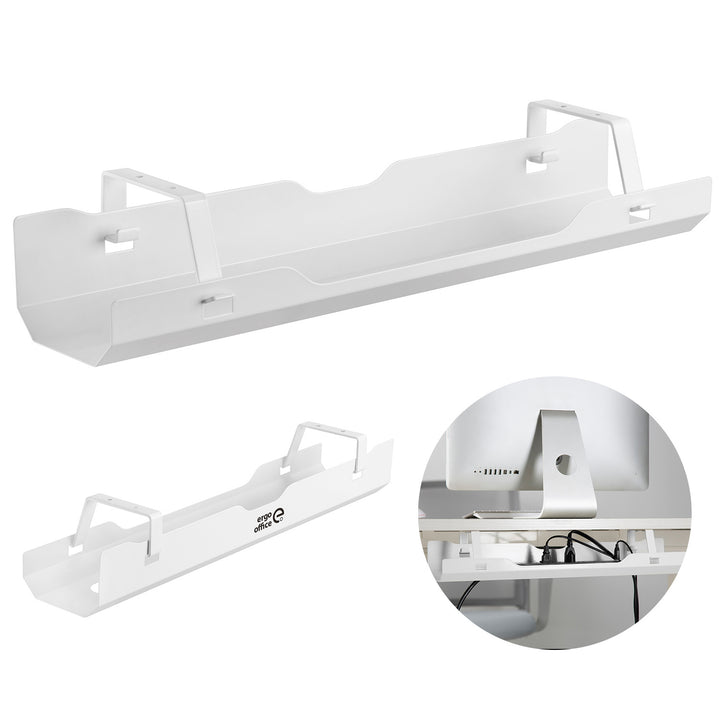 Organizzatore da scrivania Sotto Scrivania Cavo Organizzatore Sotto Desk Mount Cavo di Gestione Vassoio Bianco
