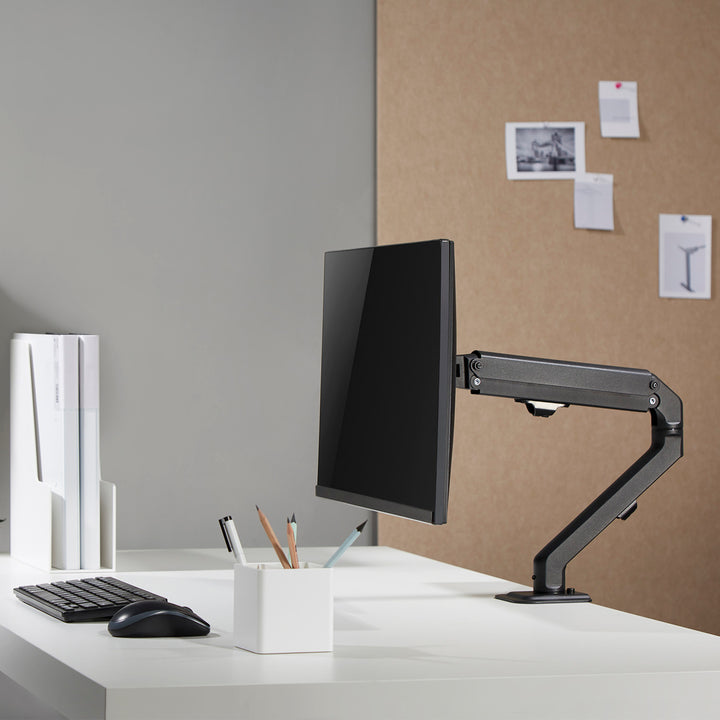 Maclean MC-906 Supporto per monitor con molla a gas 17"-27" Supporto da scrivania braccio per monitor girevole, inclinabile e ruotabile VESA 75x75 100x100 fino a 8 kg