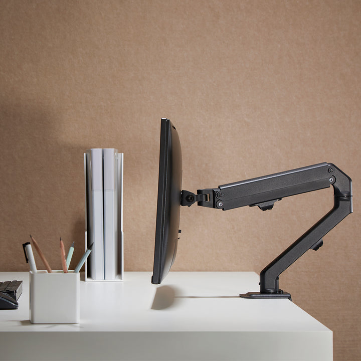 Maclean MC-906 Supporto per monitor con molla a gas 17"-27" Supporto da scrivania braccio per monitor girevole, inclinabile e ruotabile VESA 75x75 100x100 fino a 8 kg