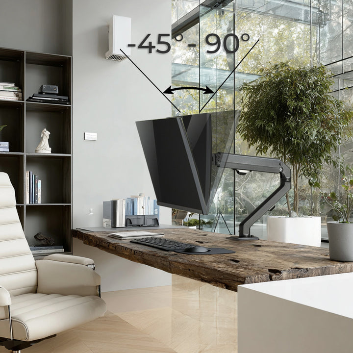 Maclean MC-906 Supporto per monitor con molla a gas 17"-27" Supporto da scrivania braccio per monitor girevole, inclinabile e ruotabile VESA 75x75 100x100 fino a 8 kg