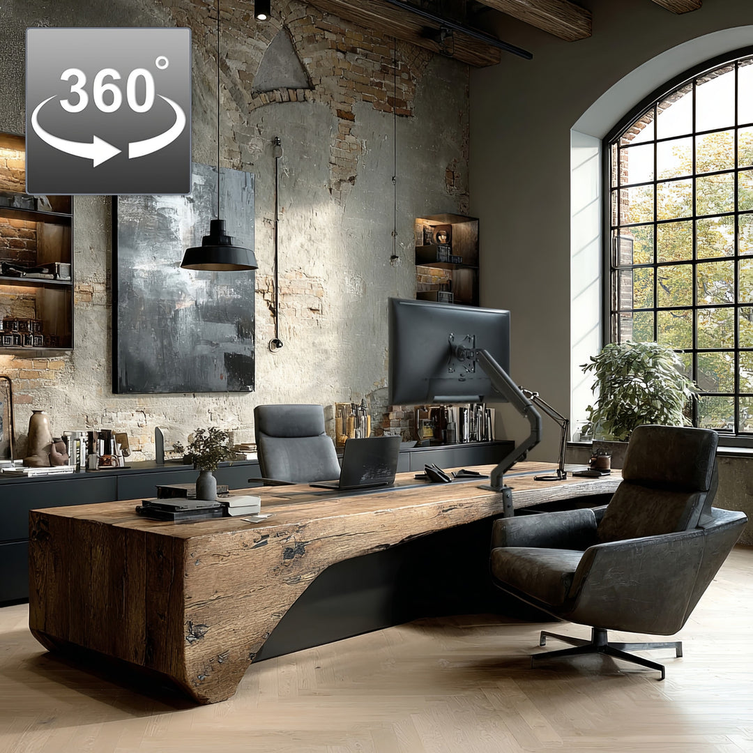 Maclean MC-906 Supporto per monitor con molla a gas 17"-27" Supporto da scrivania braccio per monitor girevole, inclinabile e ruotabile VESA 75x75 100x100 fino a 8 kg