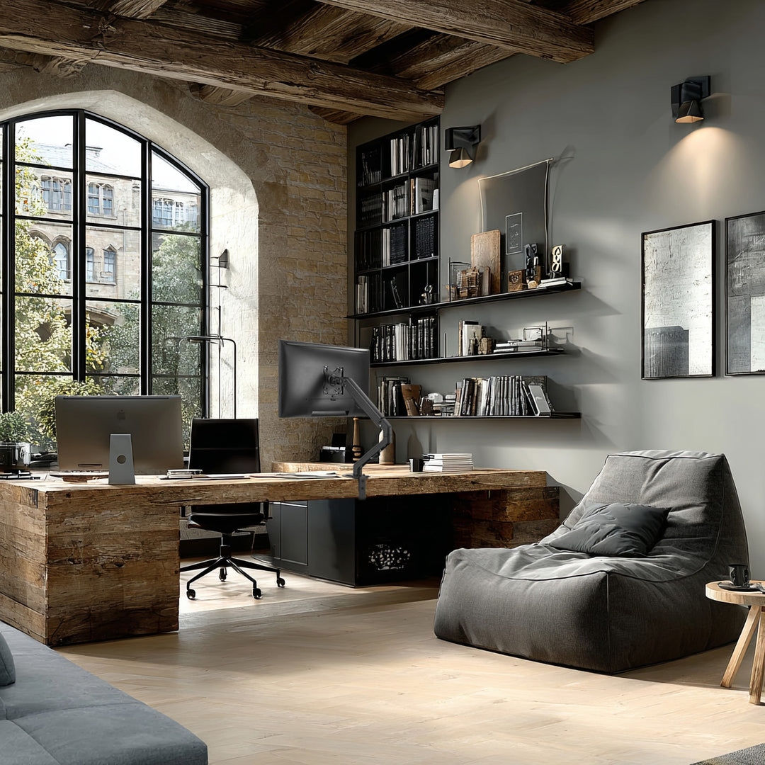 Maclean MC-906 Supporto per monitor con molla a gas 17"-27" Supporto da scrivania braccio per monitor girevole, inclinabile e ruotabile VESA 75x75 100x100 fino a 8 kg