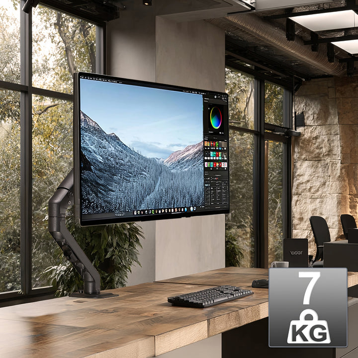 Maclean MC-906 Supporto per monitor con molla a gas 17"-27" Supporto da scrivania braccio per monitor girevole, inclinabile e ruotabile VESA 75x75 100x100 fino a 8 kg