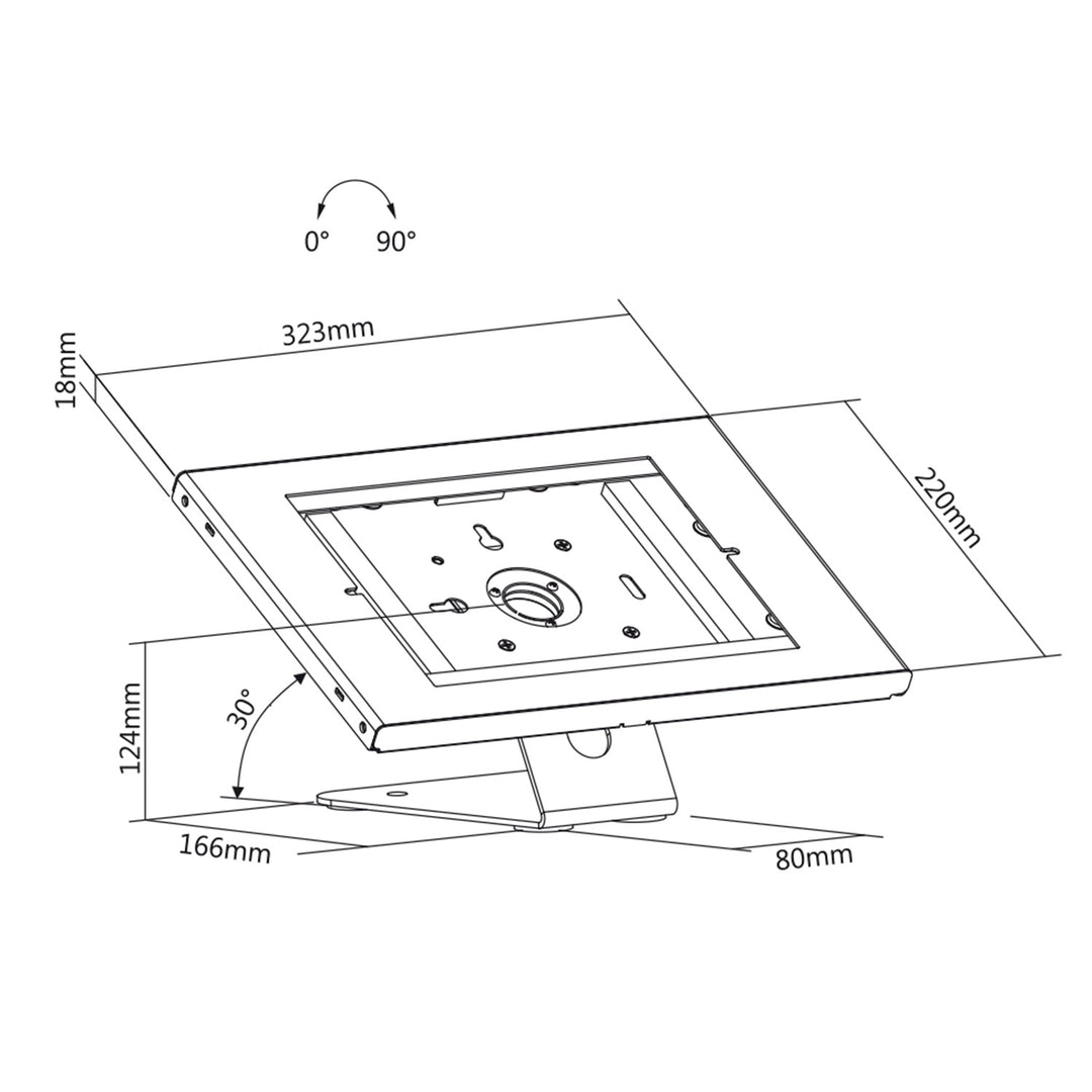 Maclean MC-909W Staffa di montaggio per tablet antifurto da appoggio da parete compatibile con  iPad Air Pro Samsung Galaxy Tab A (2019) Fiere Negozi