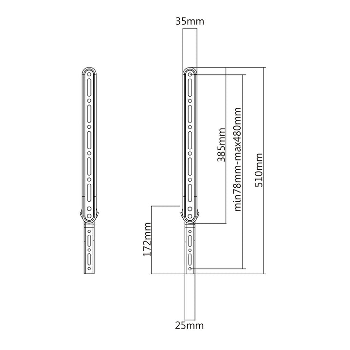 Maclean MC-912 Supporto universale per soundbar fino a 15 kg Supporto per altoparlanti da montare sotto o sopra la TV...