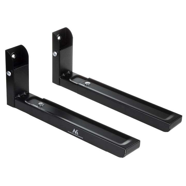 Maclean MC-915 B Supporto universale per microonde con braccio telescopico Staffa da parete per forno a microonde  fino a 30kg (nero)