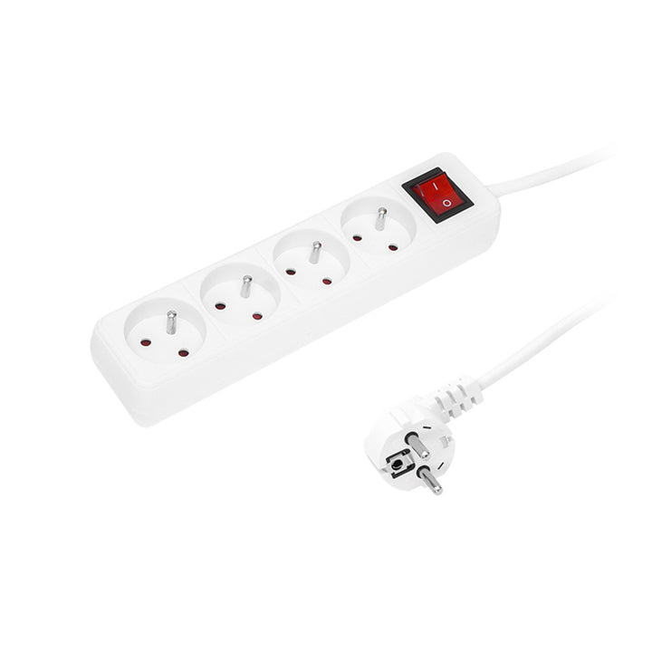 Cavo di prolunga con 4 prese a terra con interruttore 1,5 m bianco PR-470wsp 3x1,5mm Blow