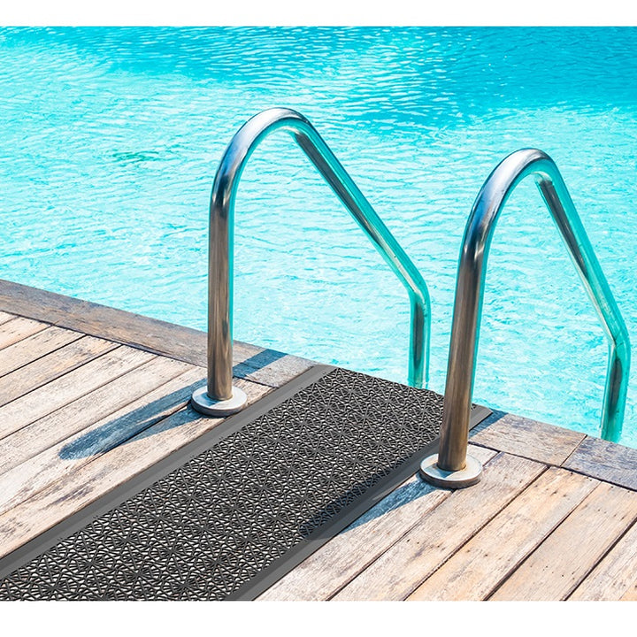 Strisce di fissaggio per tappetino a mosaico per pavimento per piastrelle per piscina modulo per pavimento per sauna in plastica nera