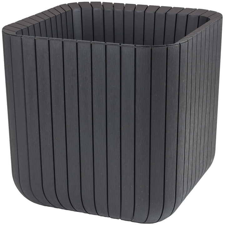 Vaso da fiori resistente ai danni e fattori atmosferici nocivi Cube Wood Planter L antracite