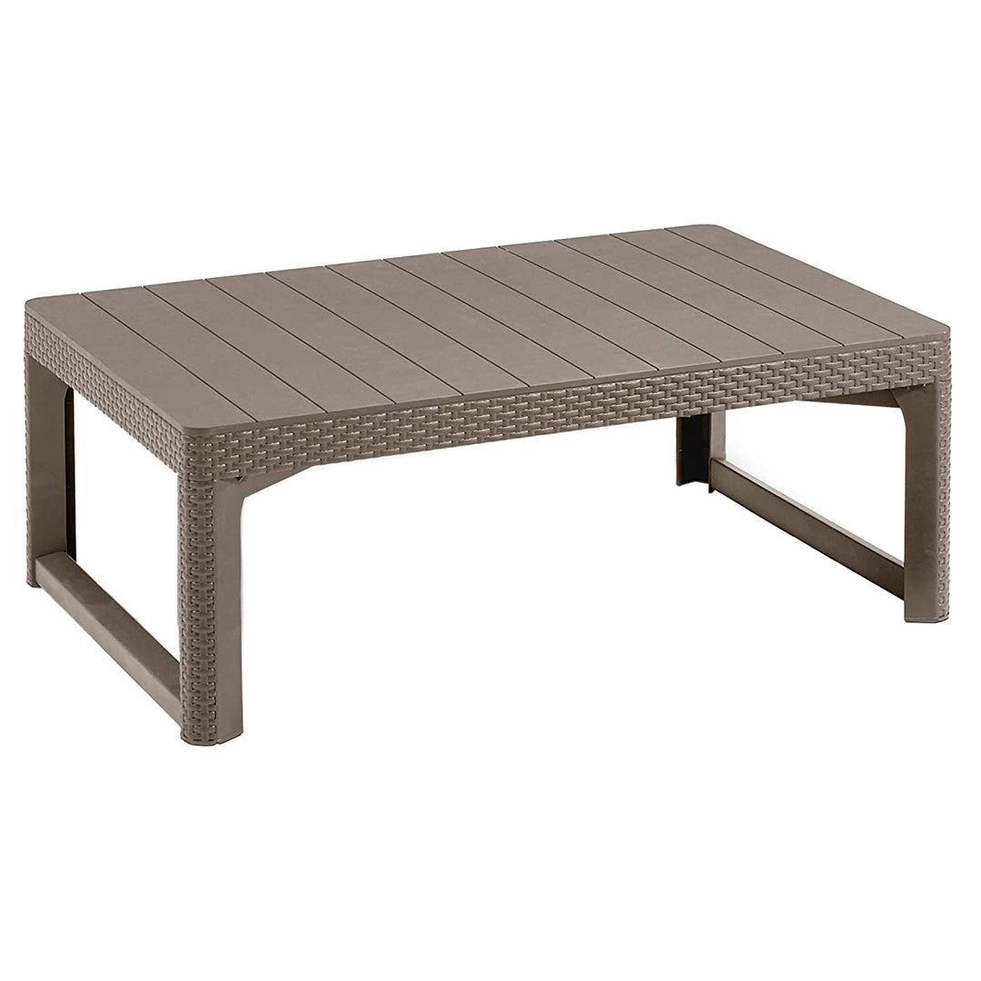 Keter Rattan Lyon Tavolo da giardino regolabile a due posizioni resistente ai danni e alle intemperie,