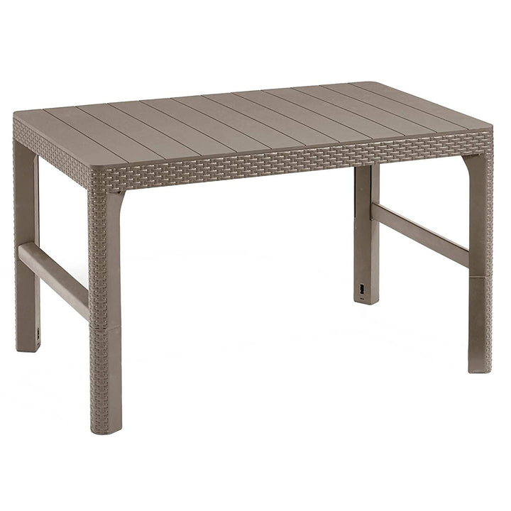 Keter Rattan Lyon Tavolo da giardino regolabile a due posizioni resistente ai danni e alle intemperie,