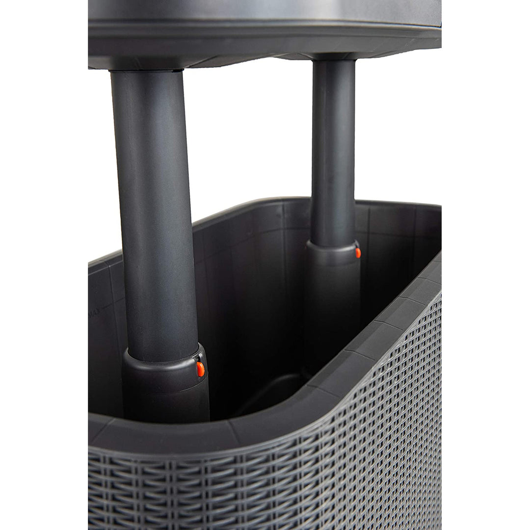 Tavolo bar da giardino 2in1 Keter, bar con contenitore refrigerante Bevy Cool Bar Rattan
