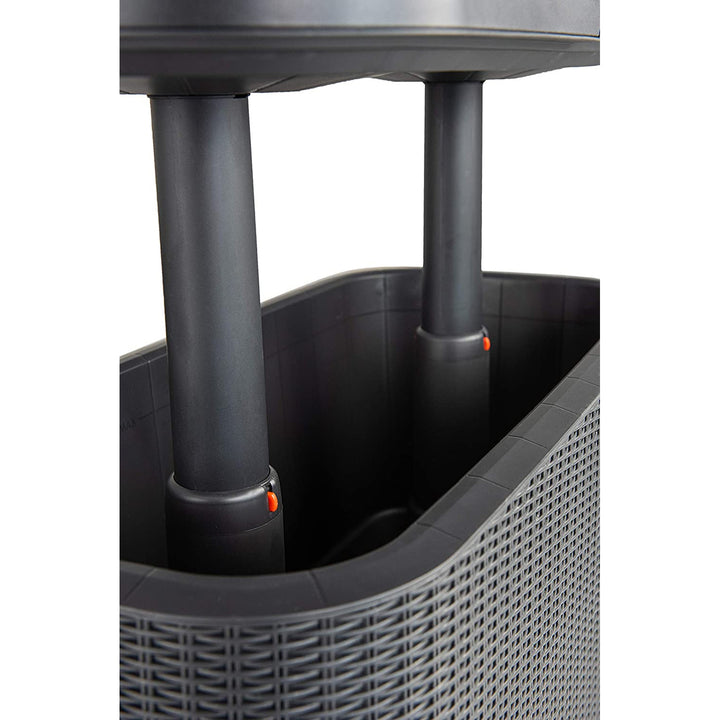 Tavolo bar da giardino 2in1 Keter, bar con contenitore refrigerante Bevy Cool Bar Rattan