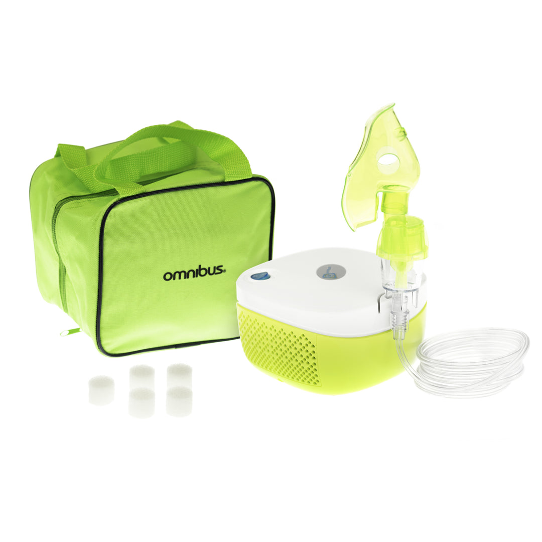 Omnibus Nubi BR-CN195 Set inalatore elettrico per inalatori per bambini e adulti Nebulizzatore Maschera profilata per inalazione per adulti e bambini