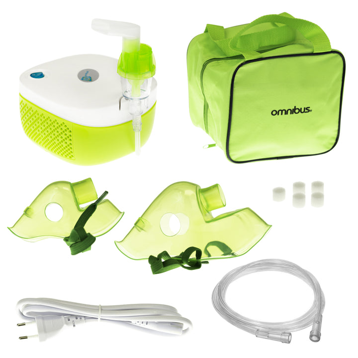 Omnibus Nubi BR-CN195 Set inalatore elettrico per inalatori per bambini e adulti Nebulizzatore Maschera profilata per inalazione per adulti e bambini