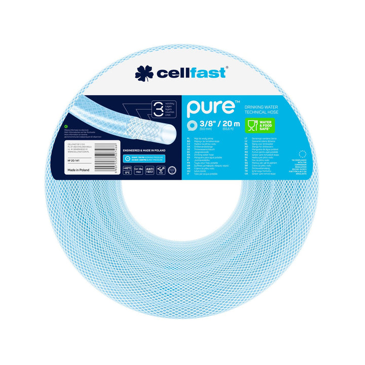 Cellfast PURA Tubo flessibile a 3 strati per acqua potabile in POE diametro 9 mm