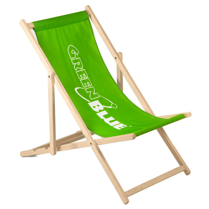GreenBlue GB183 sedia da spiaggia classica in legno di faggio con impronta, grafica e logo personalizzati, sedia da spiaggia pubblicitaria