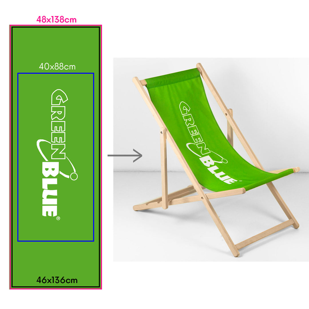 GreenBlue GB183 sedia da spiaggia classica in legno di faggio con impronta, grafica e logo personalizzati, sedia da spiaggia pubblicitaria