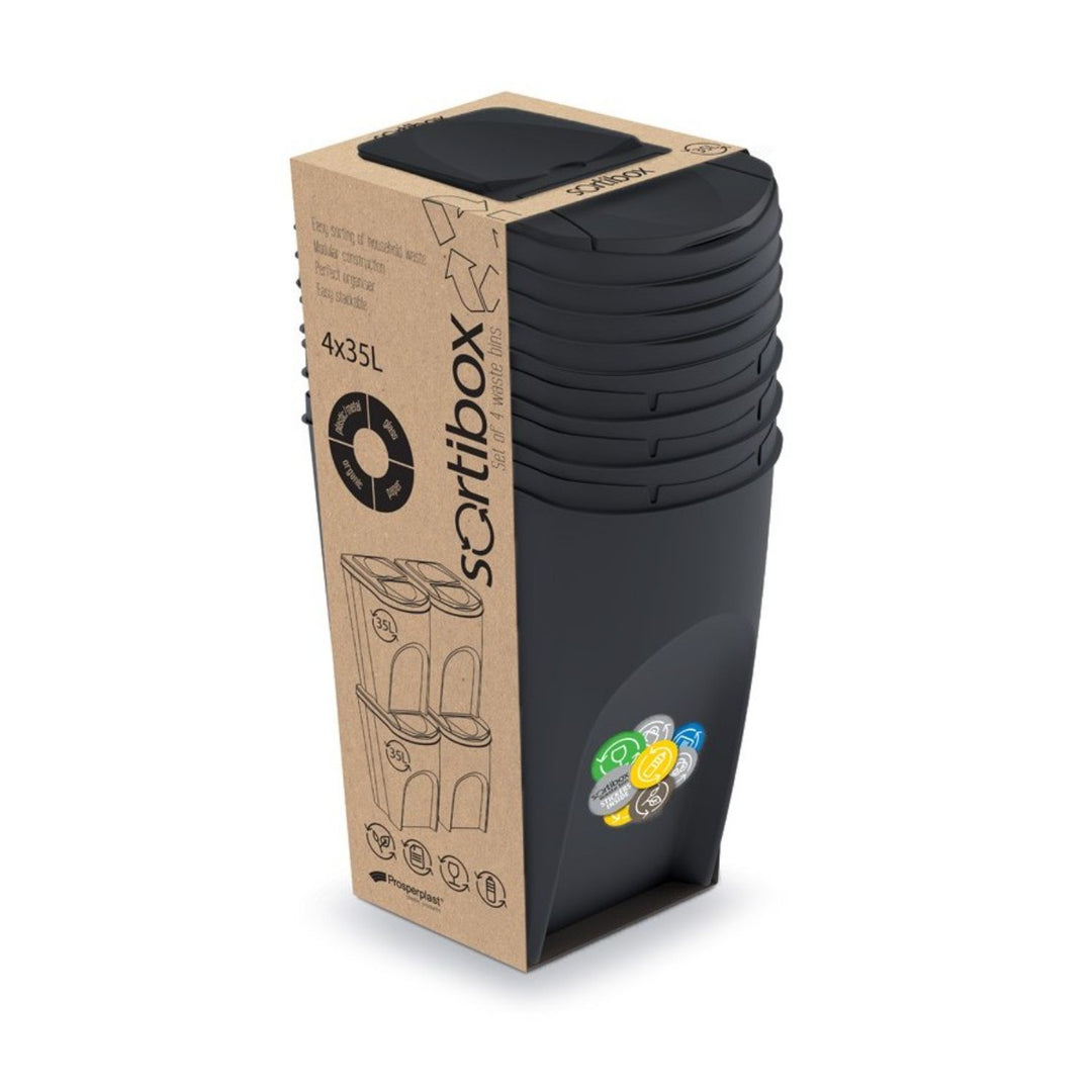 Set di cestelli di segregazione Prosperplast Sortibox 4x35L antracite
