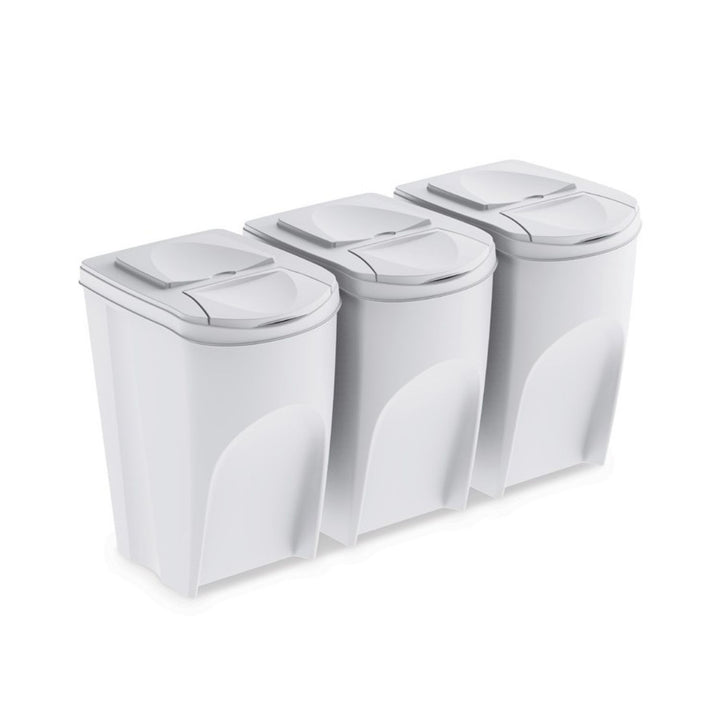 Set di cestini per raccolta differenziata Prosperplast Sortibox 3x35L bianco