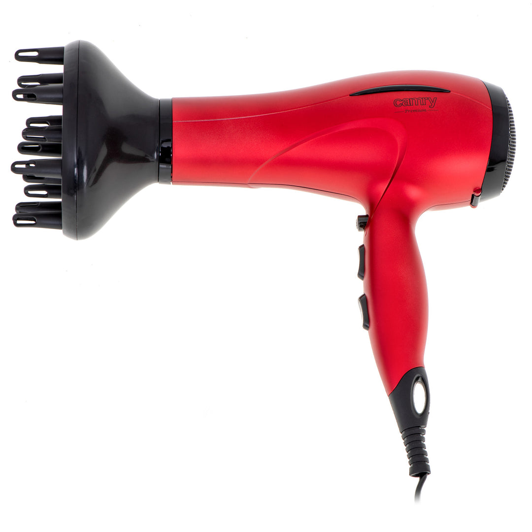 Asciugacapelli Camry, 2 livelli di intensità del colpo, 3 impostazioni di temperatura, 2400W, rosso, CR 2253