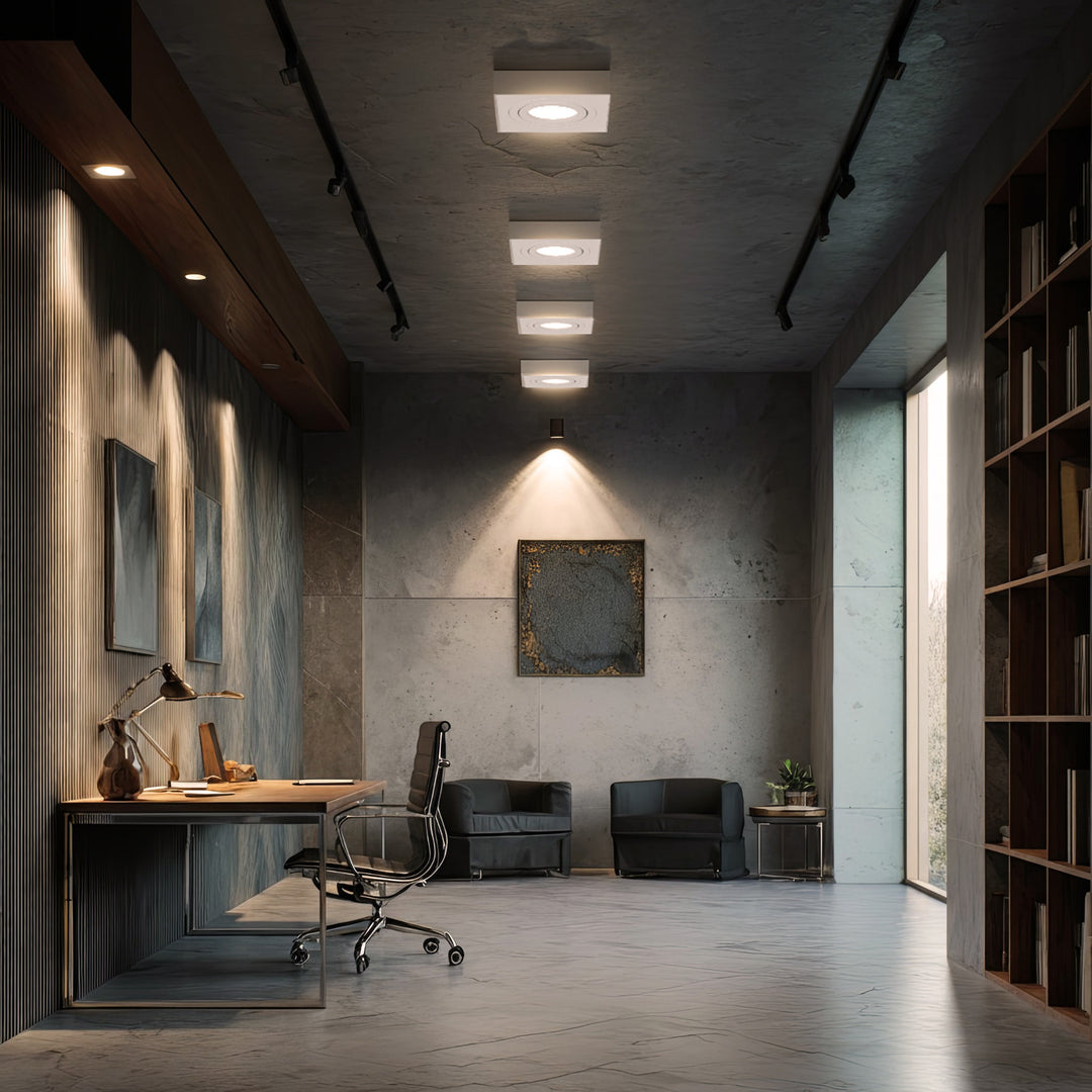 Maclean spot plafone, per sorgenti luminose MR16 / GU10, bianco, 94x94x32mm, quadrato, alu, MCE464 W