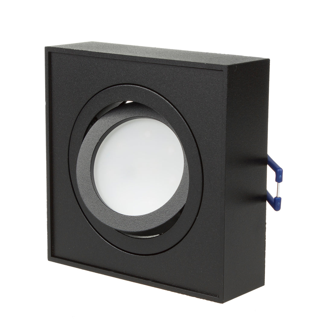 Maclean spot plafoniera, per sorgenti luminose MR16 / GU10, nero, 94x94x32mm, quadrato, alu, MCE464 B