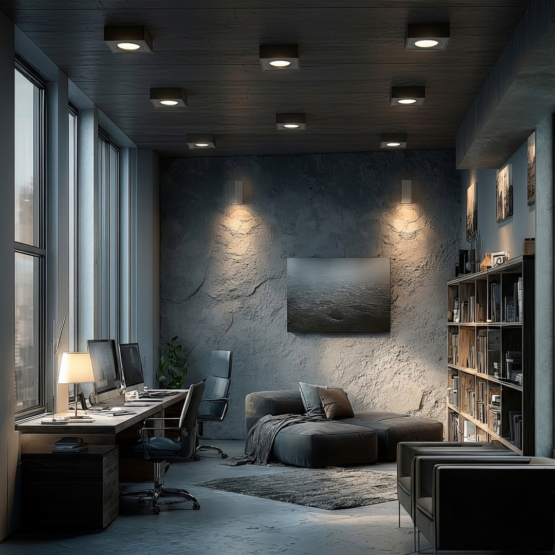 Maclean spot plafoniera, per sorgenti luminose MR16 / GU10, nero, 94x94x32mm, quadrato, alu, MCE464 B