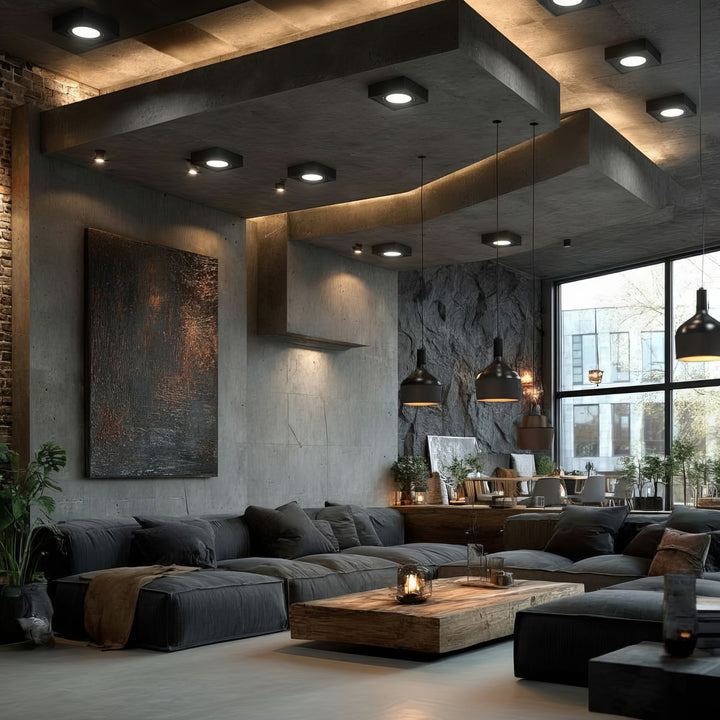 Maclean spot plafoniera, per sorgenti luminose MR16 / GU10, nero, 94x94x32mm, quadrato, alu, MCE464 B