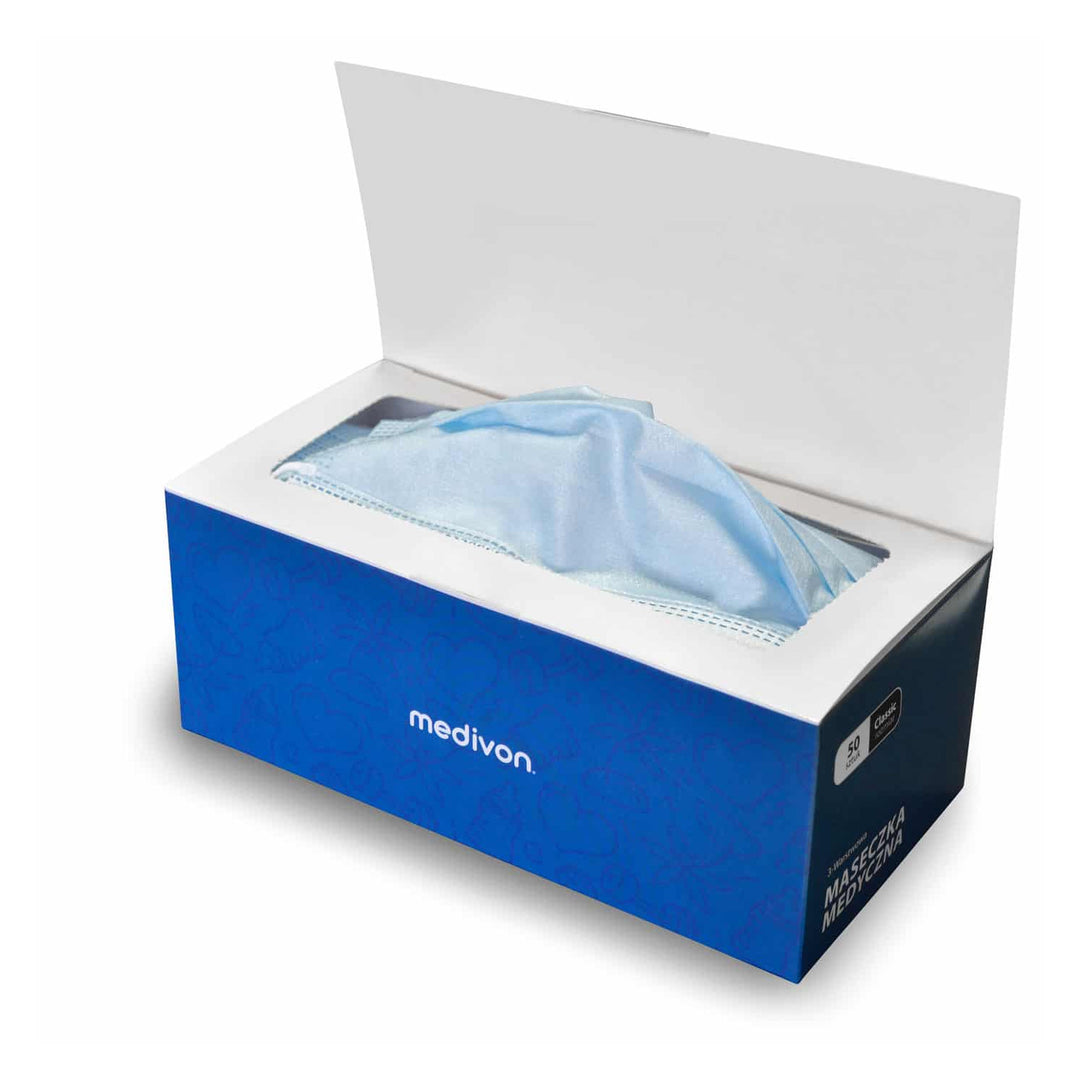 Medivon MDV-4420 maschera medico chirurgica antivirale di tipo II, 3 strati, 50 pz.