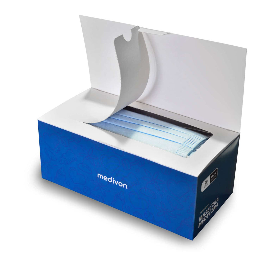 Medivon MDV-4420 maschera medico chirurgica antivirale di tipo II, 3 strati, 50 pz.