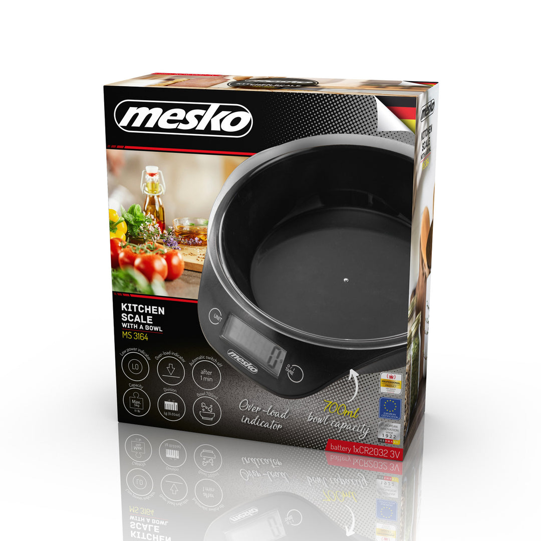 Bilancia da cucina Mesko MS 3164 con ciotola con portata massima di 5 kg