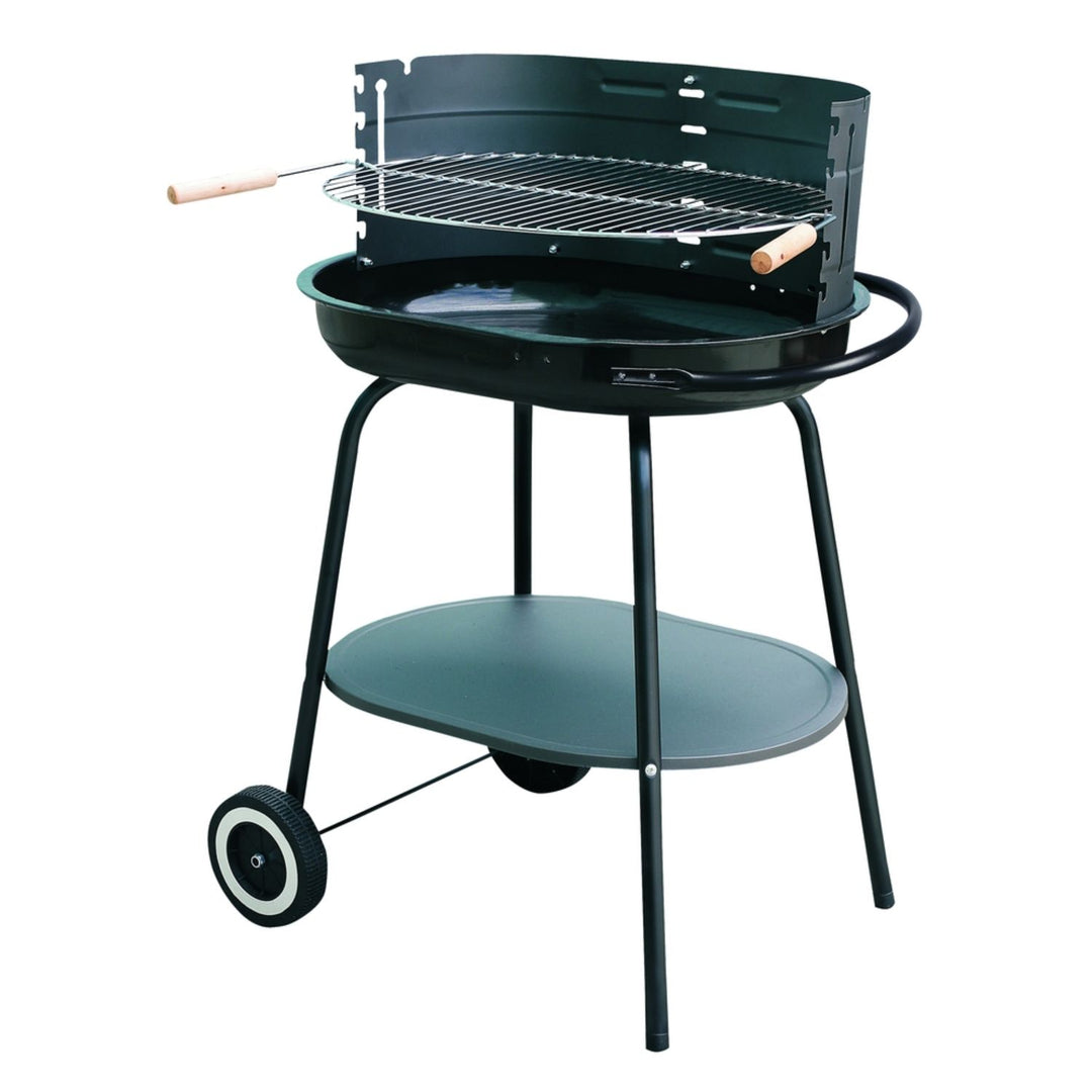 Griglia a carbone ovale 60x42cm con ruote, barbecue da giardino Master Grill MG942
